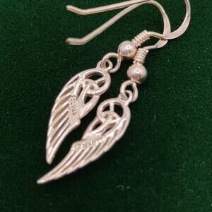 Solvar Celtic Knot Angel Wing Sterling Silver Earrings